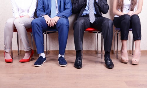 Interview Group of people waiting for a job interview