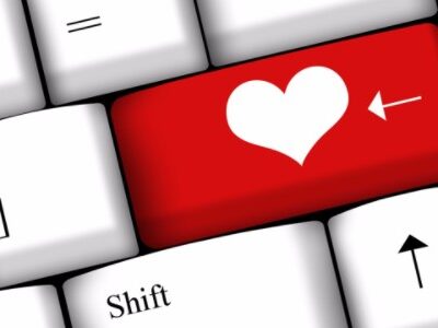 Keyboard with red heart on the Enter Key